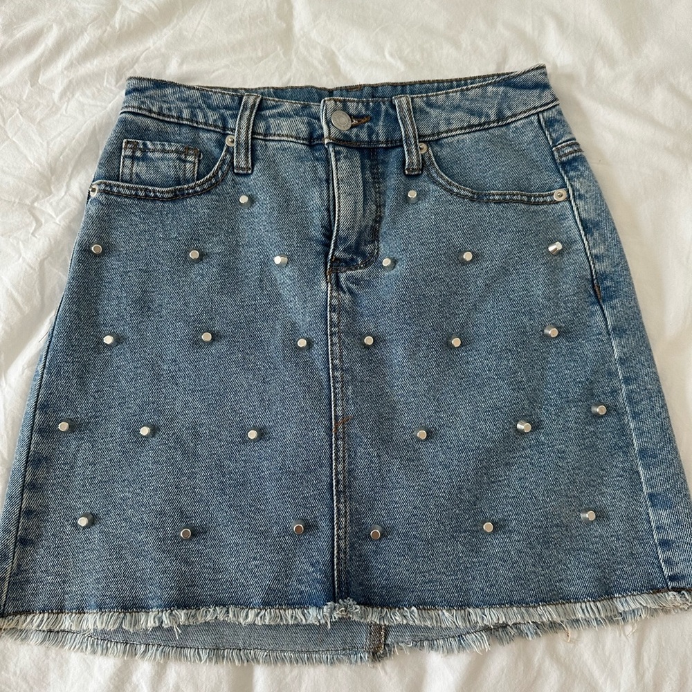 Target Wild Fable Denim Jean Skirt Size 2 Studded